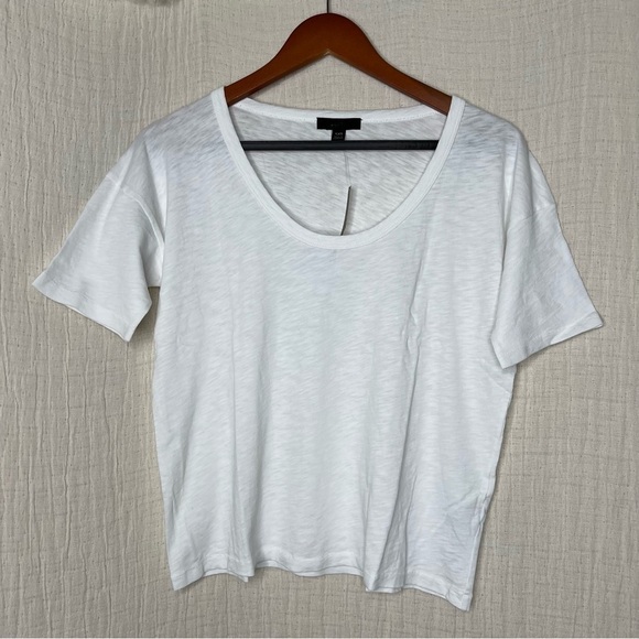 J. Crew Slub cotton scoopneck T-shirt in white AW533 size XXS - Picture 2 of 7